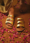 Traya Gold Sandals